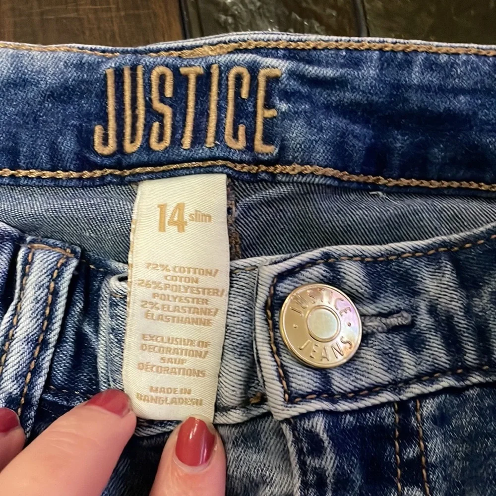 Girl’s Justice Distress Blue Jeans Shorts Slim Cut